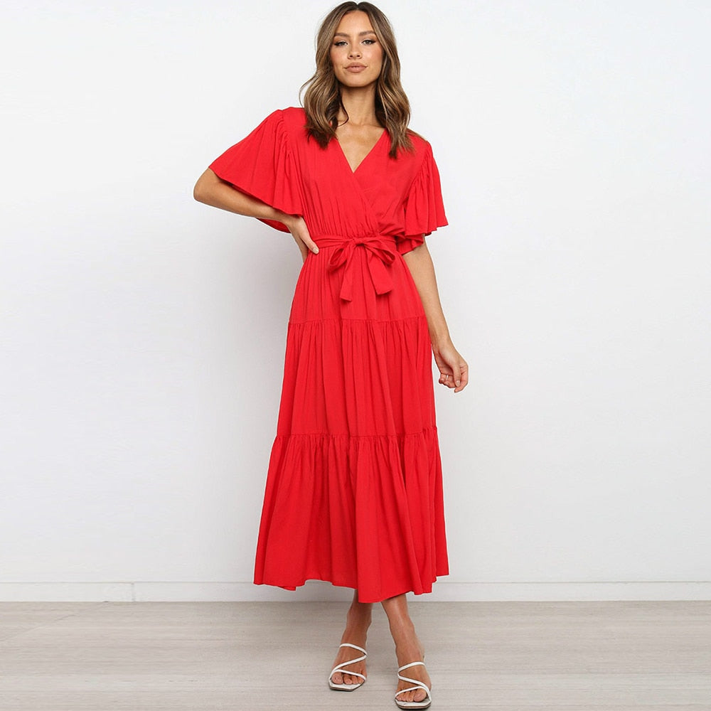 Erika - Ruffled Midi Dress
